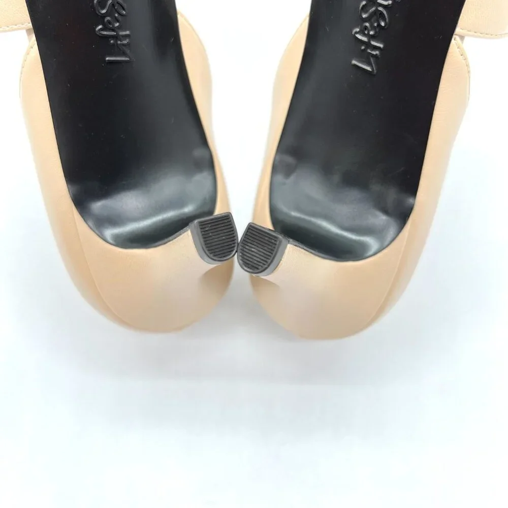 Lifestride Womens Size 8.5 8.5M Suki Beige Nude Tan Neutral Pumps Heels Shoes‎